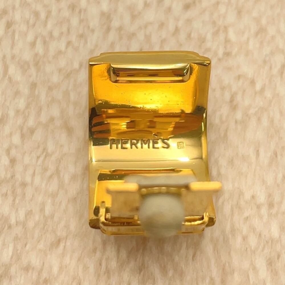 Hermes GD Enamel Earrings Perfume Bottle pattern W/Box - Picture 15 of 16